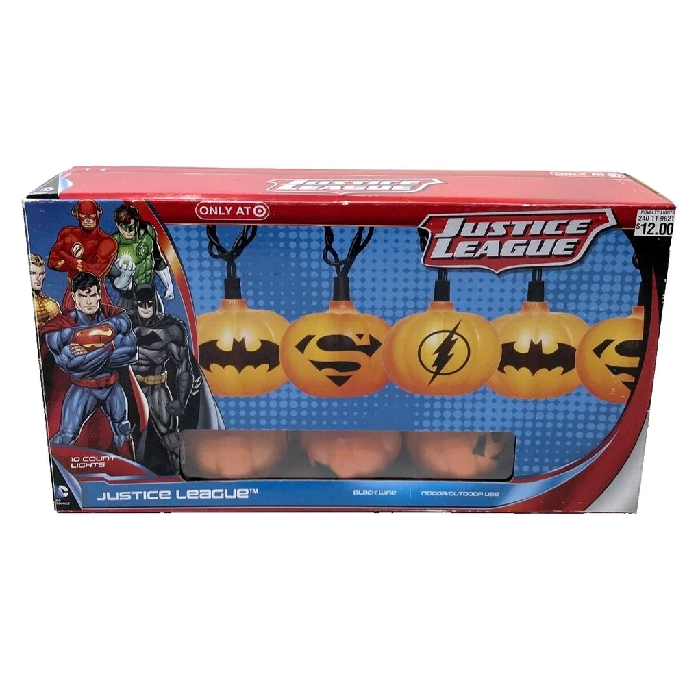 DC Comics Justice League String Lights Halloween Pumpkins Indoor/Outdoor Batman